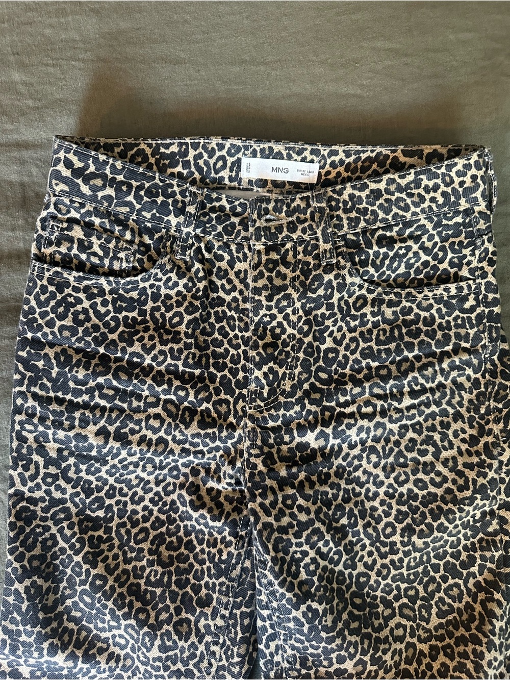 Mango Black and Cream Leopard-Print Jeans - Picture 4 of 5